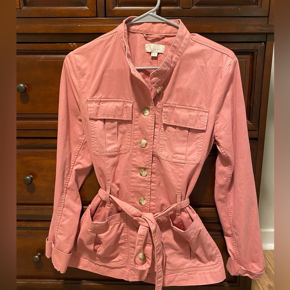 Pink Utility Jacket with Belt